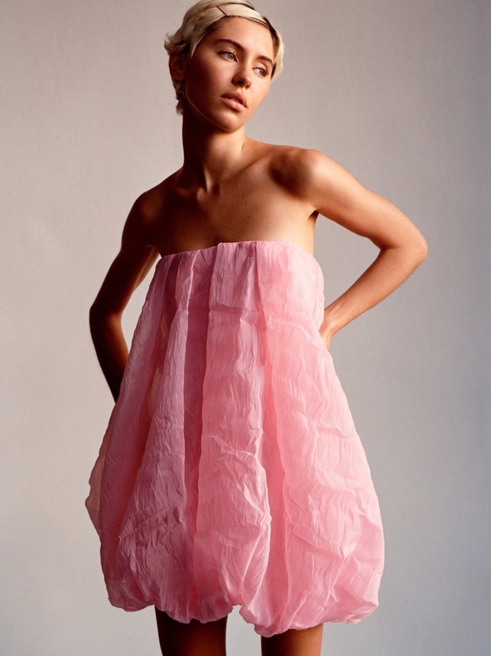 Zara Strapless Pink Bubble Dress
